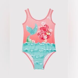 Size 5 Girls Mayoral Coral and Aqua Mermaid Swimsuit